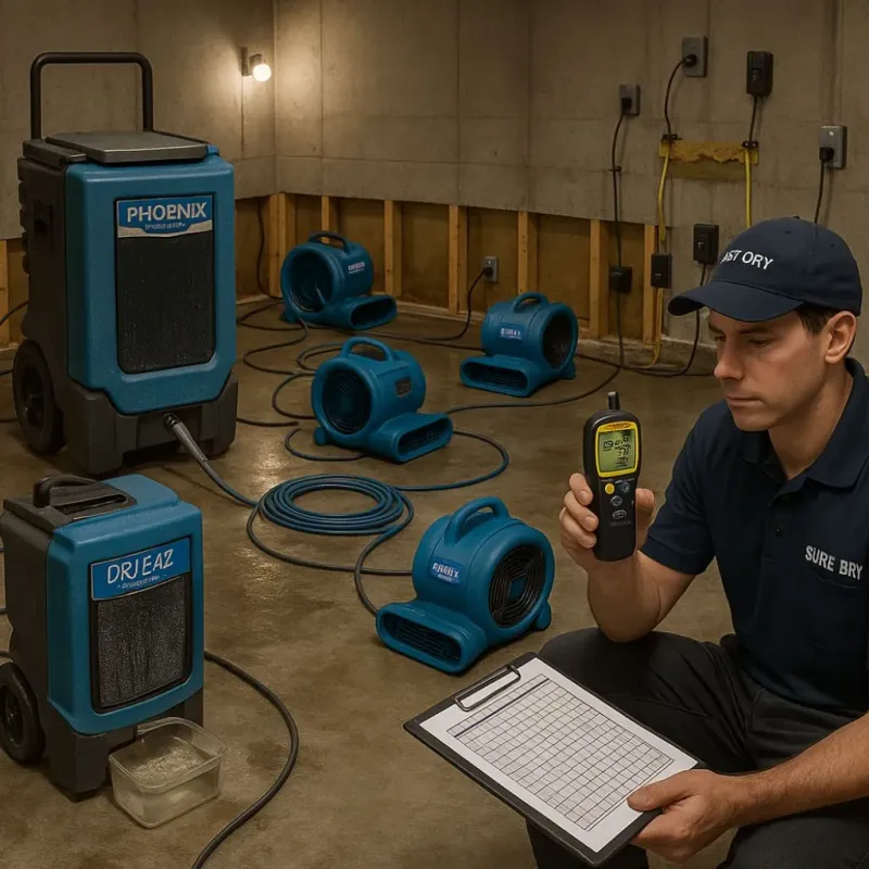 Structural Drying and Dehumidification process in Bloomfield, NY